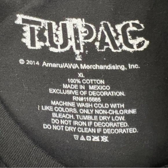 Tupac Shakur Mens XL Black Graphic T-Shirt 2014 Memorial 2Pac 2014 100% Cotton - Picture 5 of 7